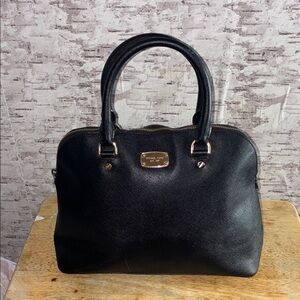 Michael Kors Black Satchel with Gold Accents